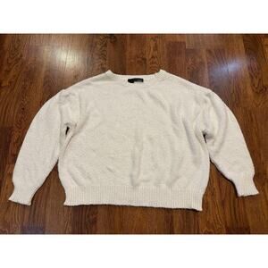 360 Sweater Women’s Italian Cotton Yarn Chunky Knit Sweater Sz L Lux Pullover